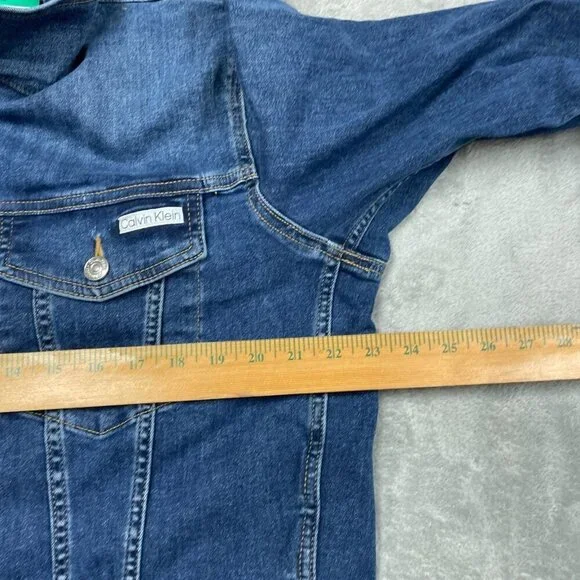 Calvin Klein Womens Denim Jacket XL Button-Front Classic Design d0163 - Picture 7 of 9